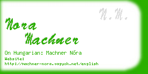 nora machner business card